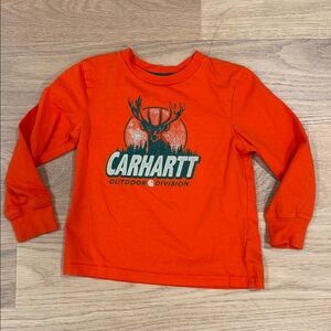 Carhartt Orange Long Sleeve Tee with Classic Crew Neck